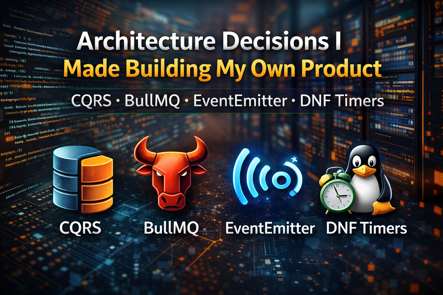 From CQRS and BullMQ to EventEmitter and dnf Timers — Architecture Decisions That Changed When I Built My Own Product